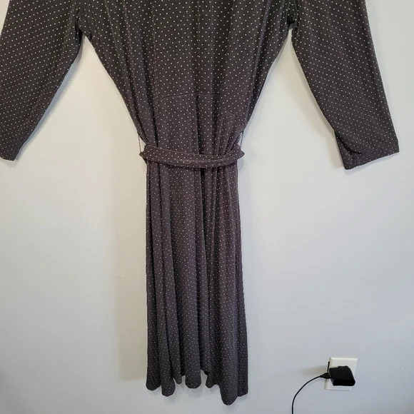 Chico's Travelers Black Polka Dot Wrap Style Dress Size 3 - Picture 14 of 16